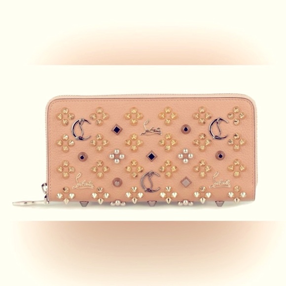 Christian Louboutin Panettone Beige/blush Zip Around Wallet EC - Picture 4 of 11